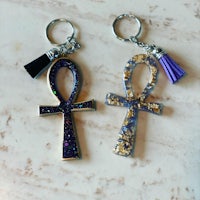 egyptian ankh keychain with tassel